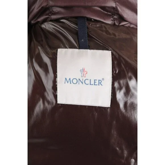 Moncler Belted Down Jacket w/ Fur Hood SZ 1/S Brown MINT